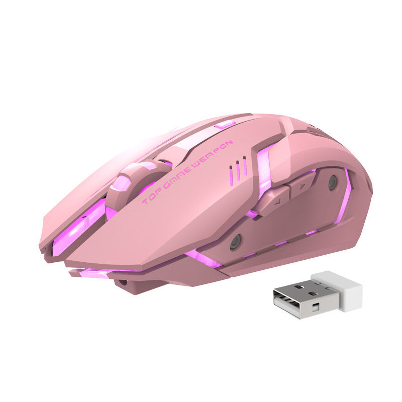Wireless Gaming Mouse with Charging Pad - Silent Click Technology