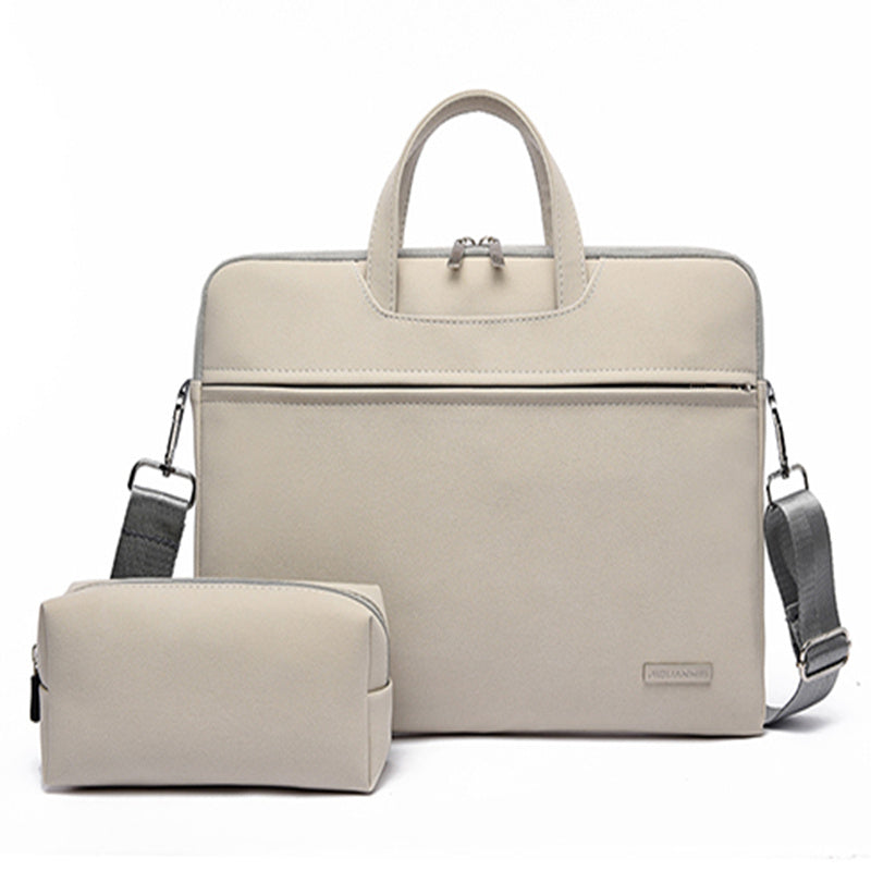 Premium PU Leather Laptop Bag - 13.3" 14" 15.6" MacBook Briefcase with Shoulder Strap