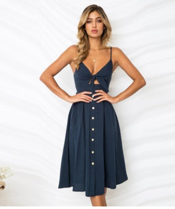 Elegant Sleeveless Summer Dress - Backless