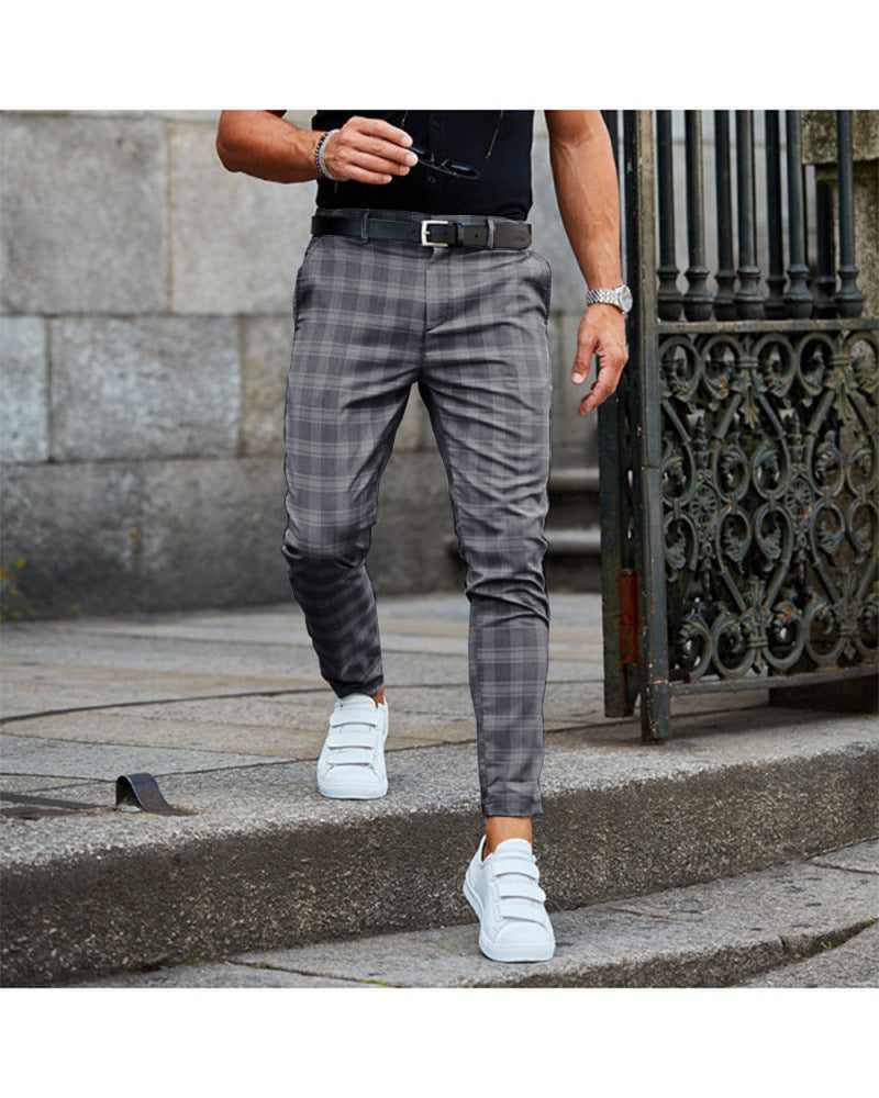 Men's Plaid Print Casual Pants - Loose Fit Comfortable Trousers