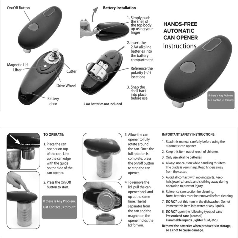 PowerOpen Electric Can Opener - One-Touch Kitchen Essential