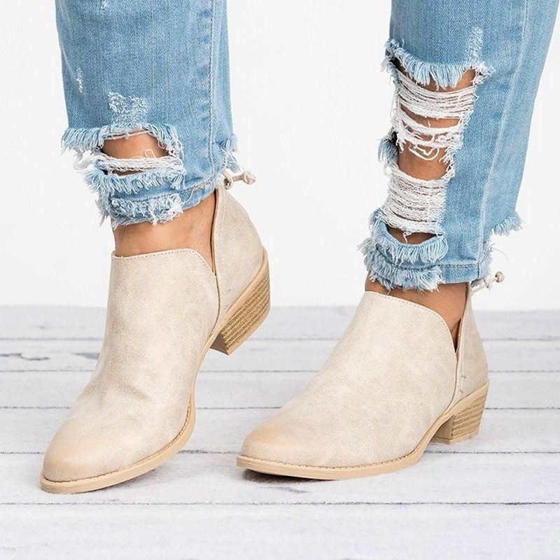 Women's Retro High Heel Ankle Boots - Autumn Fashion Shoes