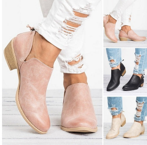 Women's Retro High Heel Ankle Boots - Autumn Fashion Shoes