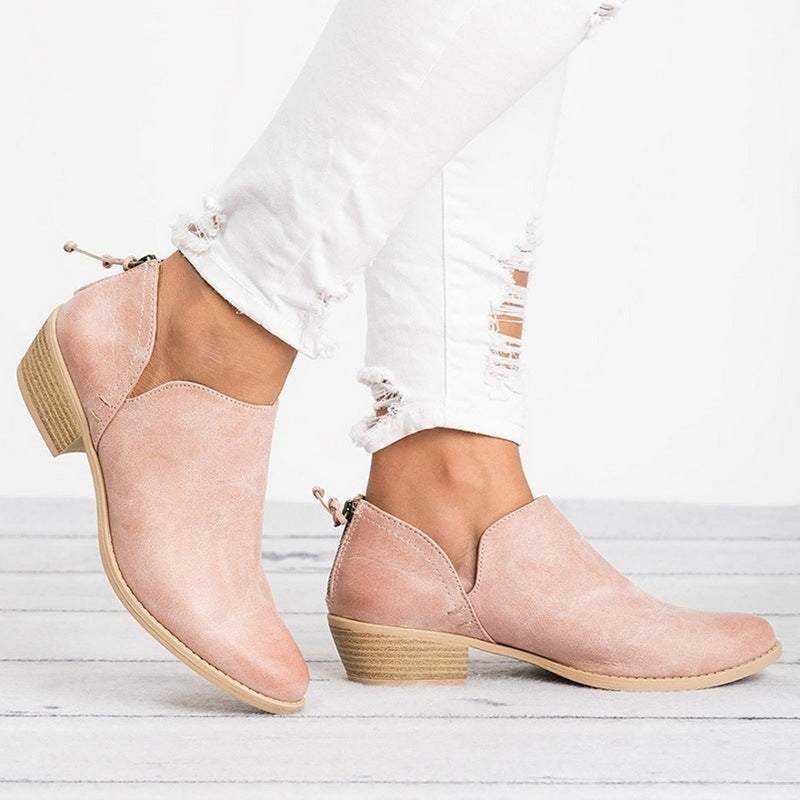 Women's Retro High Heel Ankle Boots - Autumn Fashion Shoes
