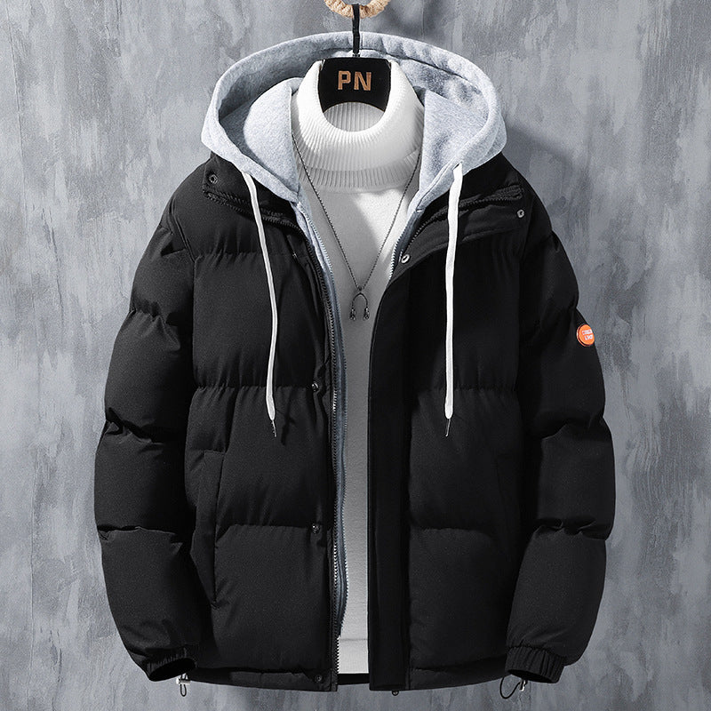 Men's Winter Hooded Jacket - Windproof Thickened Cotton Coat