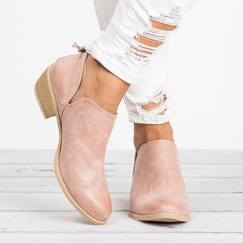 Women's Retro High Heel Ankle Boots - Autumn Fashion Shoes