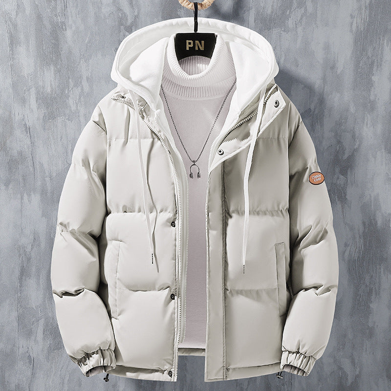 Men's Winter Hooded Jacket - Windproof Thickened Cotton Coat