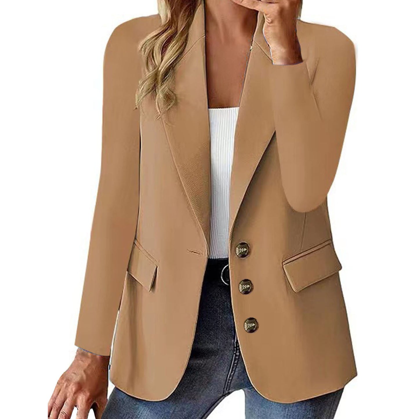 Jackets & Blazers Women's Professional Blazer - Long Sleeve Casual Cardigan Jacket