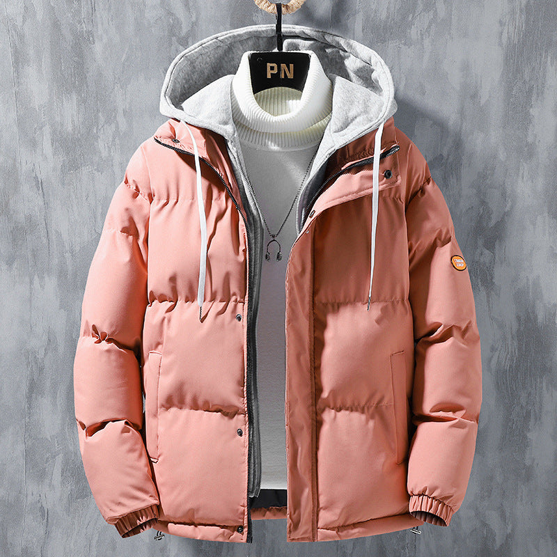 Men's Winter Hooded Jacket - Windproof Thickened Cotton Coat