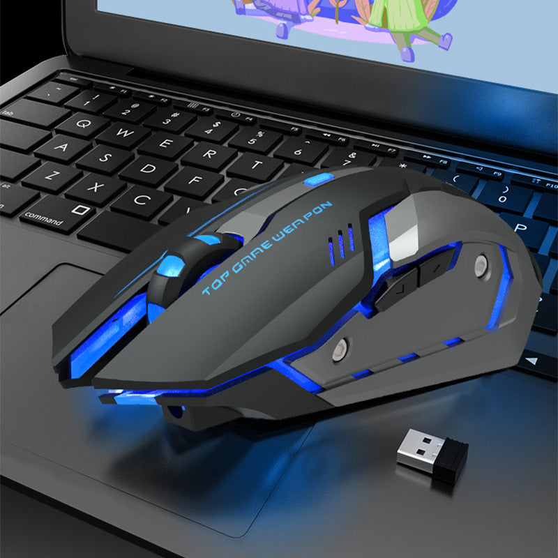 Wireless Gaming Mouse with Charging Pad - Silent Click Technology