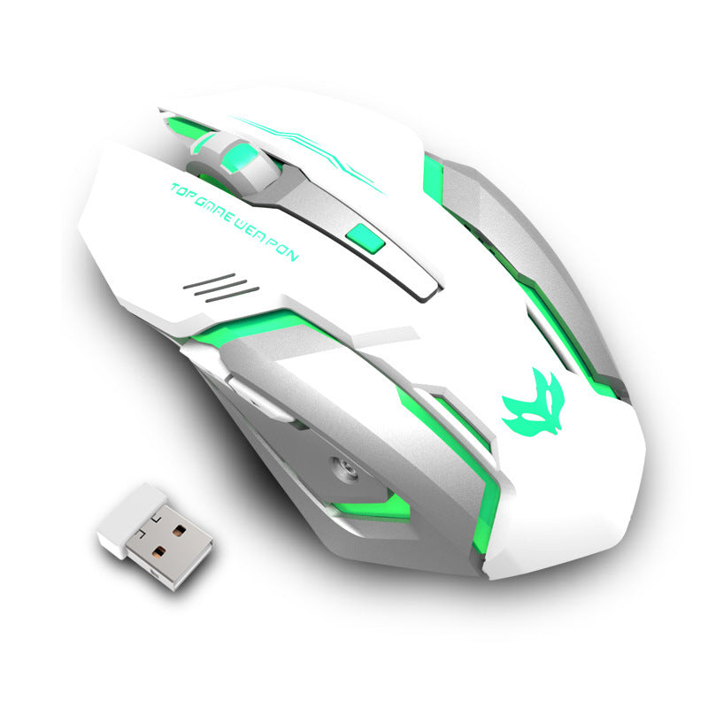 Wireless Gaming Mouse with Charging Pad - Silent Click Technology