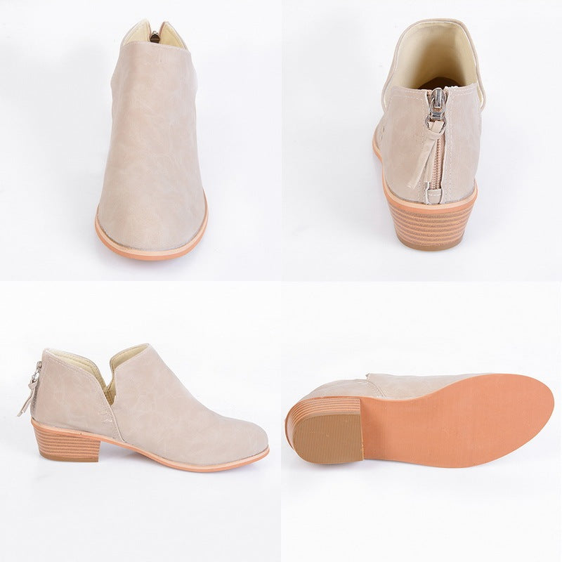 Women's Retro High Heel Ankle Boots - Autumn Fashion Shoes