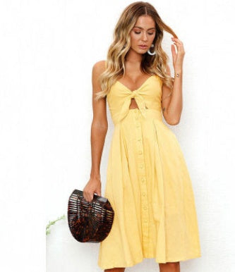 Elegant Sleeveless Summer Dress - Backless