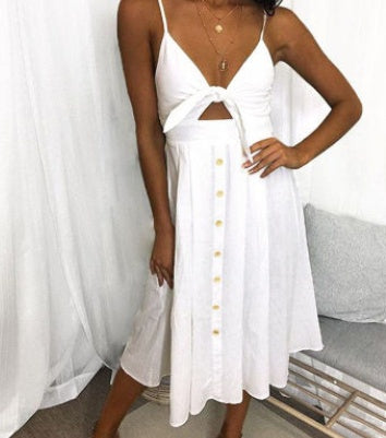 Elegant Sleeveless Summer Dress - Backless
