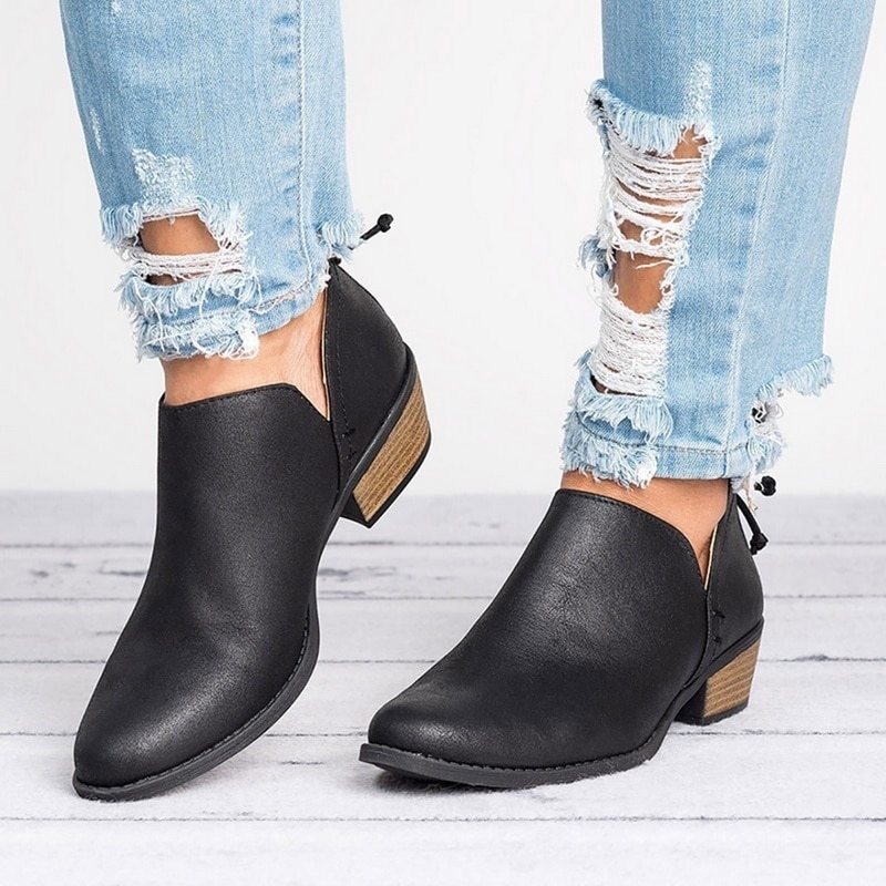 Women's Retro High Heel Ankle Boots - Autumn Fashion Shoes