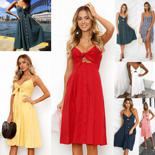 Elegant Sleeveless Summer Dress - Backless